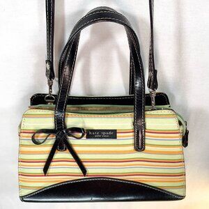kate spade New York Striped Satchel with Black Accents